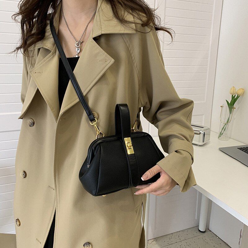 Luxury Orange Synthetic Leather Small Handbag Clutch Silver Clip Bag Gold Blue