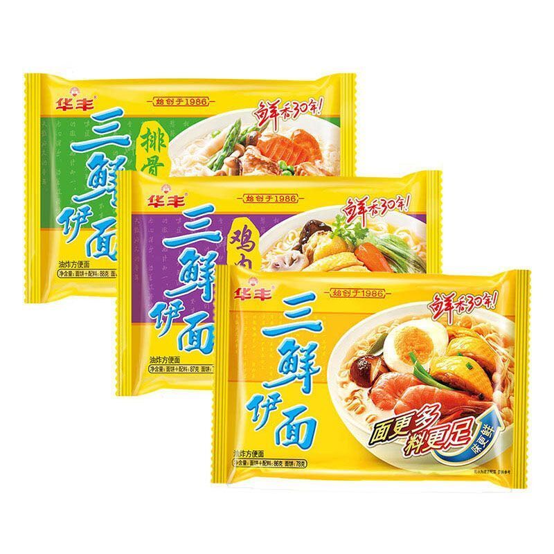 华丰三鲜伊面方便面泡面零食 Huafeng Sanxian Noodles Instant Noodle Snack