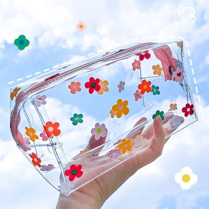 Butterfly Avocado Print Cosmetic Bag Clear Makeup Case Travel Organizer Storage