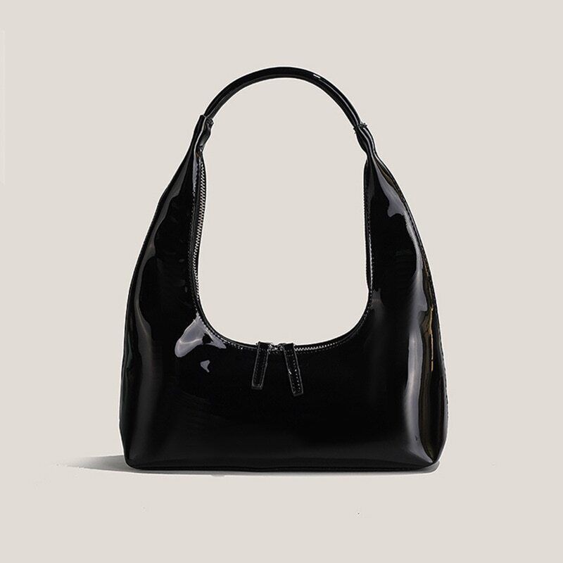 Leather Shoulder Bag Women Half Moon Bag Lady Purse Handbags