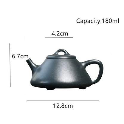 180ml Chinese Yixing Tea Pot Dark Green Mud Kettle Zisha Tea Set