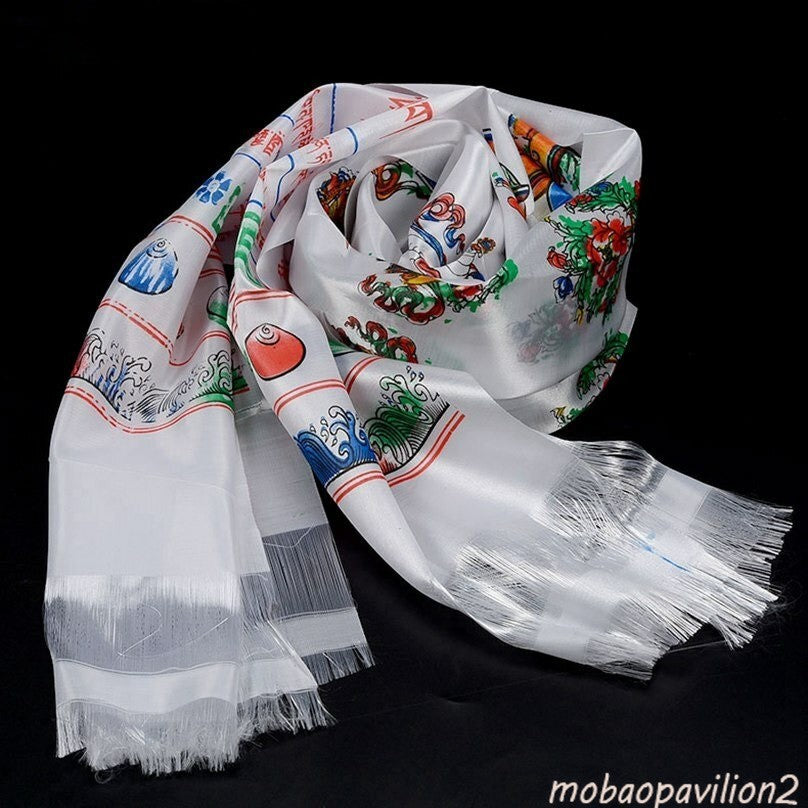 235cm 92" Traditional Khata Eight Auspicious Scarf Buddhist Supplies Decoration