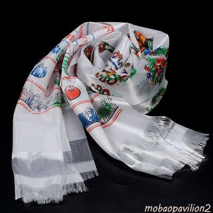 235cm 92" Traditional Khata Eight Auspicious Scarf Buddhist Supplies Decoration