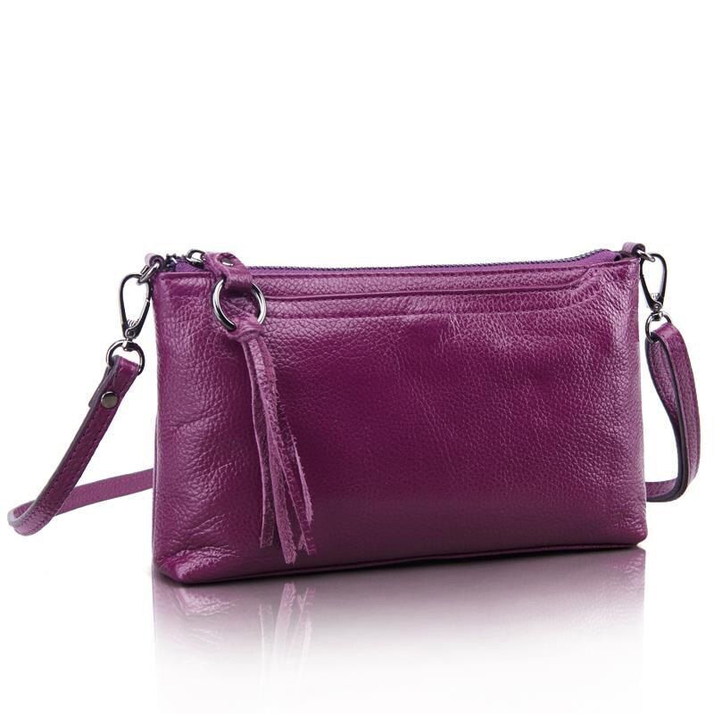 Cow Genuine Leather Messenger Bag Shoulder Purse Shoulder Bag Satchels Blue Red