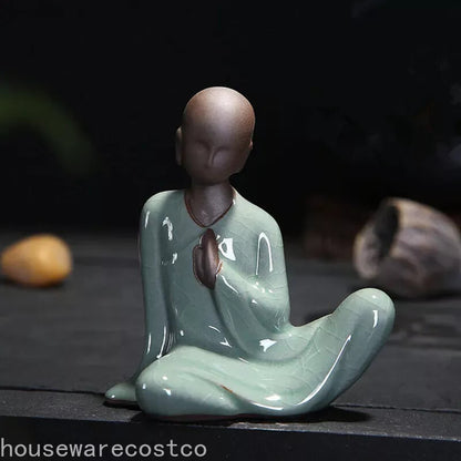 Small Buddha Statue Ceramic Tea Ceremony Decorations Gifts Household Use