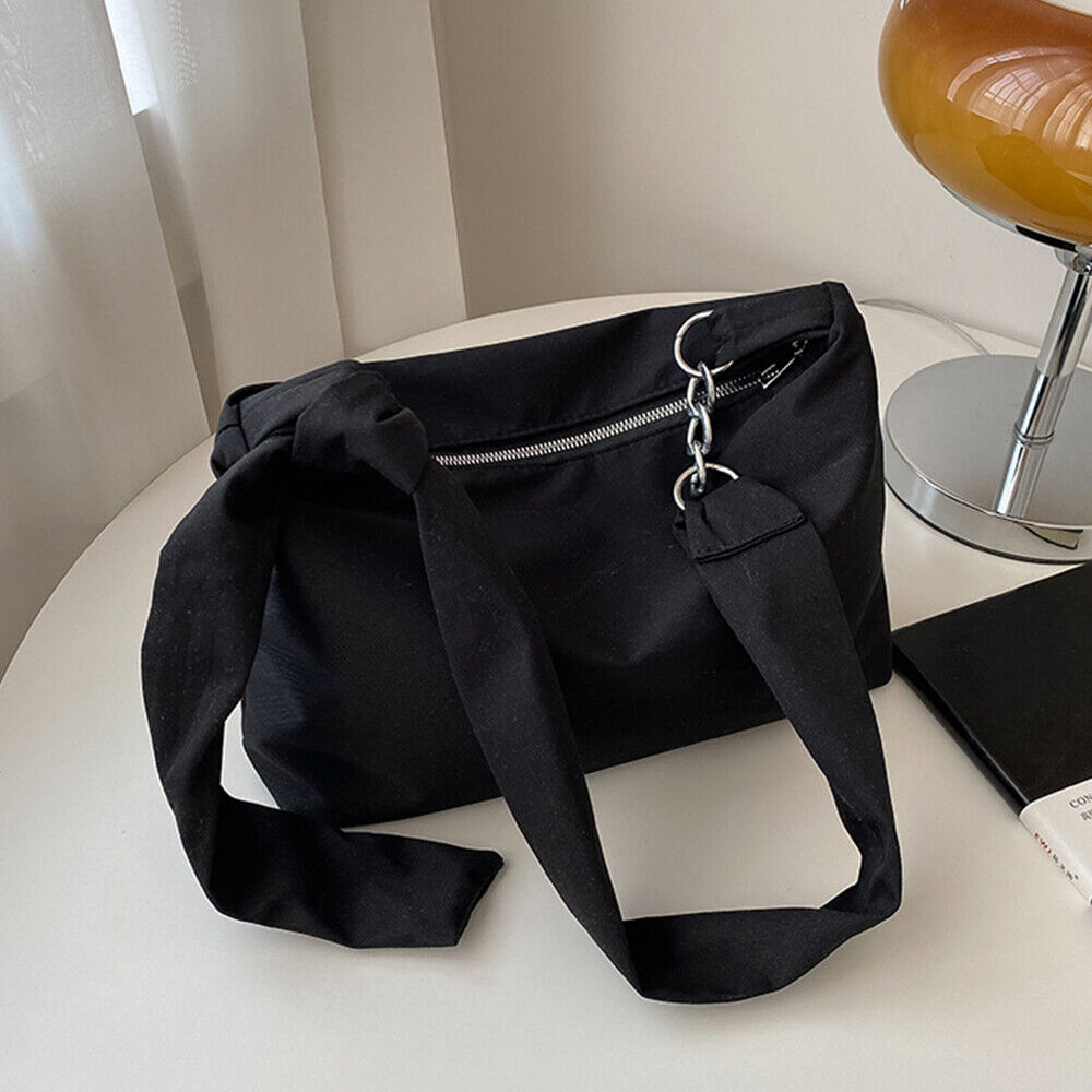 Knotted Straps Underarm Bag Large Capacity Nylon Handbag Crossbody Shoulder Bag