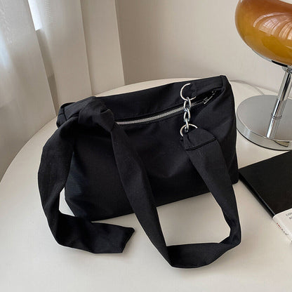 Knotted Straps Underarm Bag Large Capacity Nylon Handbag Crossbody Shoulder Bag