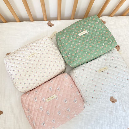 Makeup Bag Soft Cotton Clutch Zipper Cosmetic Organizer Large Bags Toiletry Case