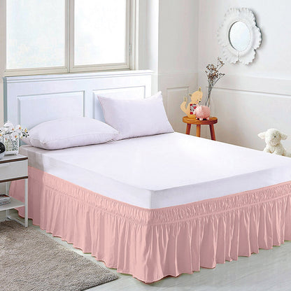 Wrap Around Bed Skirts Drop Solid Color Elastic Bed Skirt Queen King Full Dust