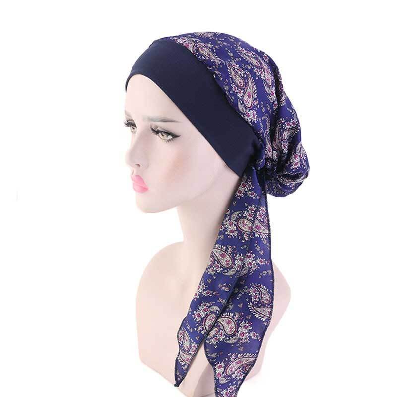 Womens Muslim Hijab Cancer Chemo Hat Turban Hair Loss Head Wrap Scarf Bandana*US