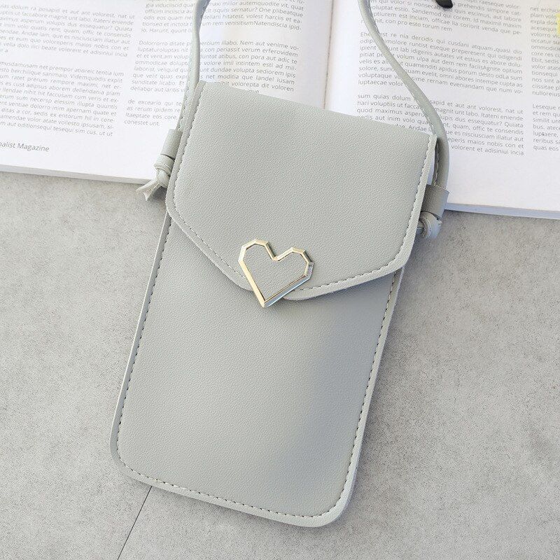 Handbag Women Bags Heart-shaped Transparent Simple Retro Mobile Phone Buckle Bag