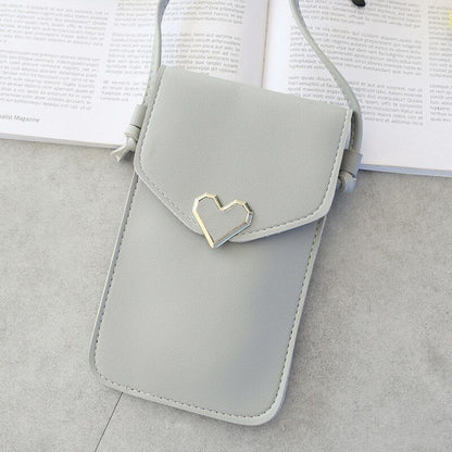 Handbag Women Bags Heart-shaped Transparent Simple Retro Mobile Phone Buckle Bag