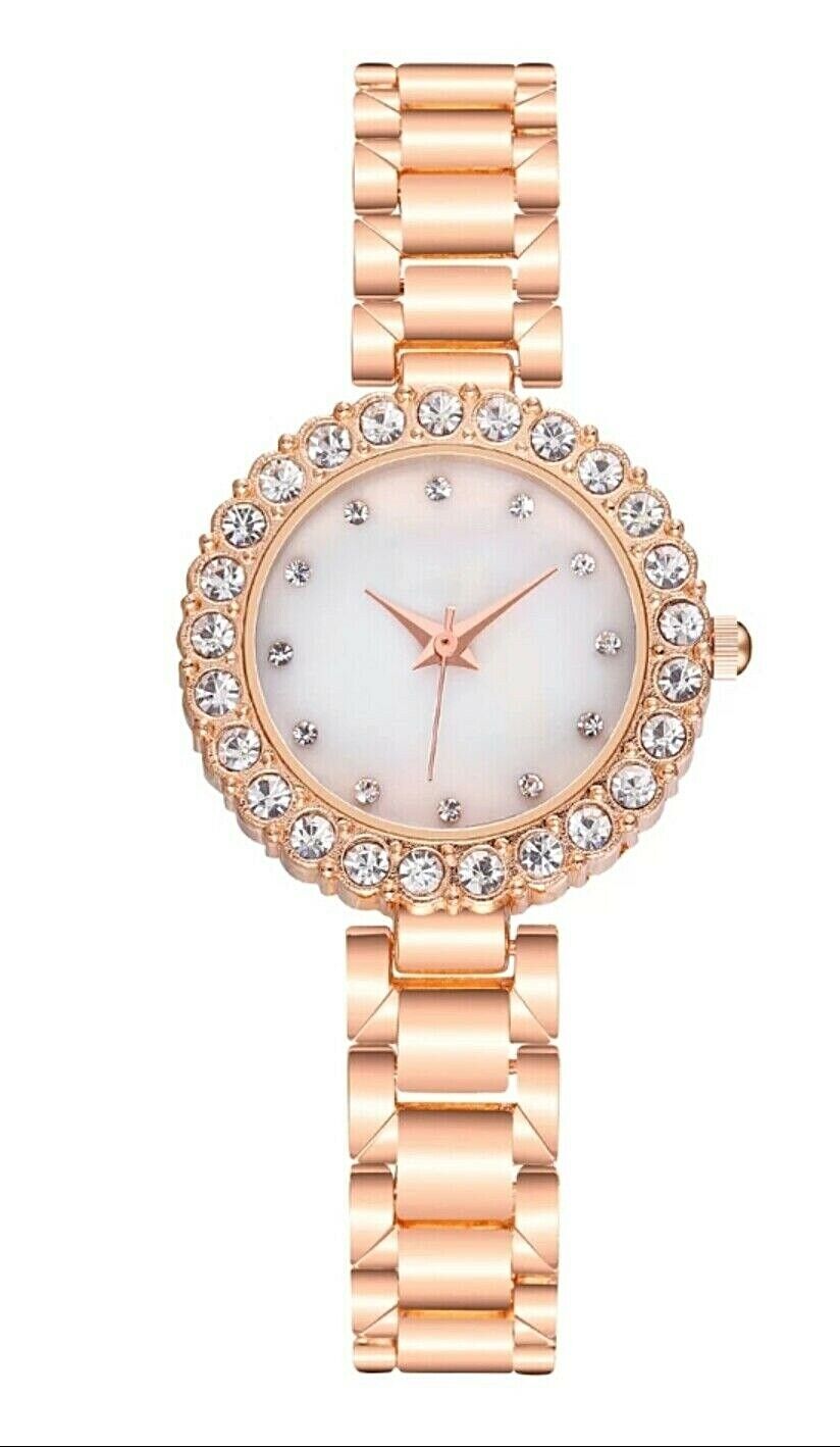 Reloj Para Mujeres Con Diamantes de Fantasia Simulado Cuarzo Pulsera Romantica