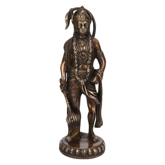 Brass Hindu God Lord Hanuman Standing Idol Statue Figurine Sculpture