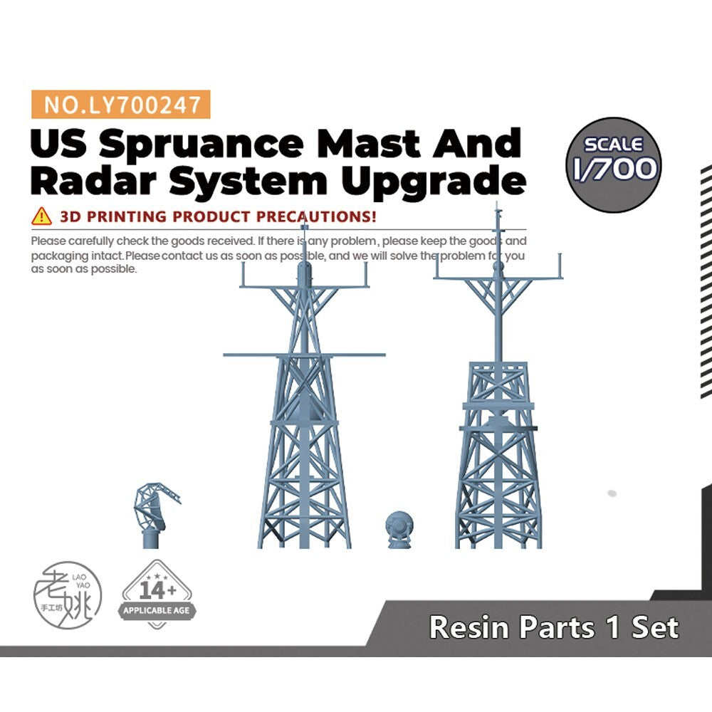 Yao's Studio LY700247 1/700 Model Upgrade US Spruance Mast Radar System Upgrade