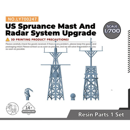 Yao's Studio LY700247 1/700 Model Upgrade US Spruance Mast Radar System Upgrade