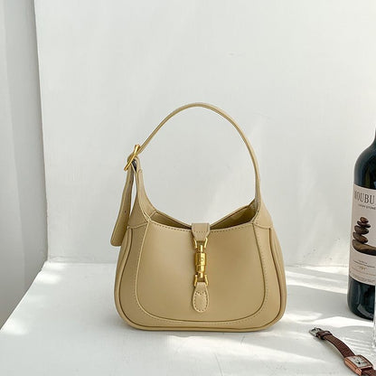 Retro Women Lock Hobo Bags Crossbody Shoulder Bag Niche Black White Pink Handbag