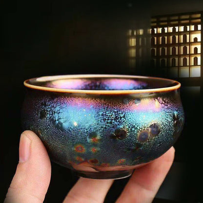 110ml Multicolour Tenmoku Tea Bowl Chawan Gild Spot Luohan Cup Jianzhan Tea Set