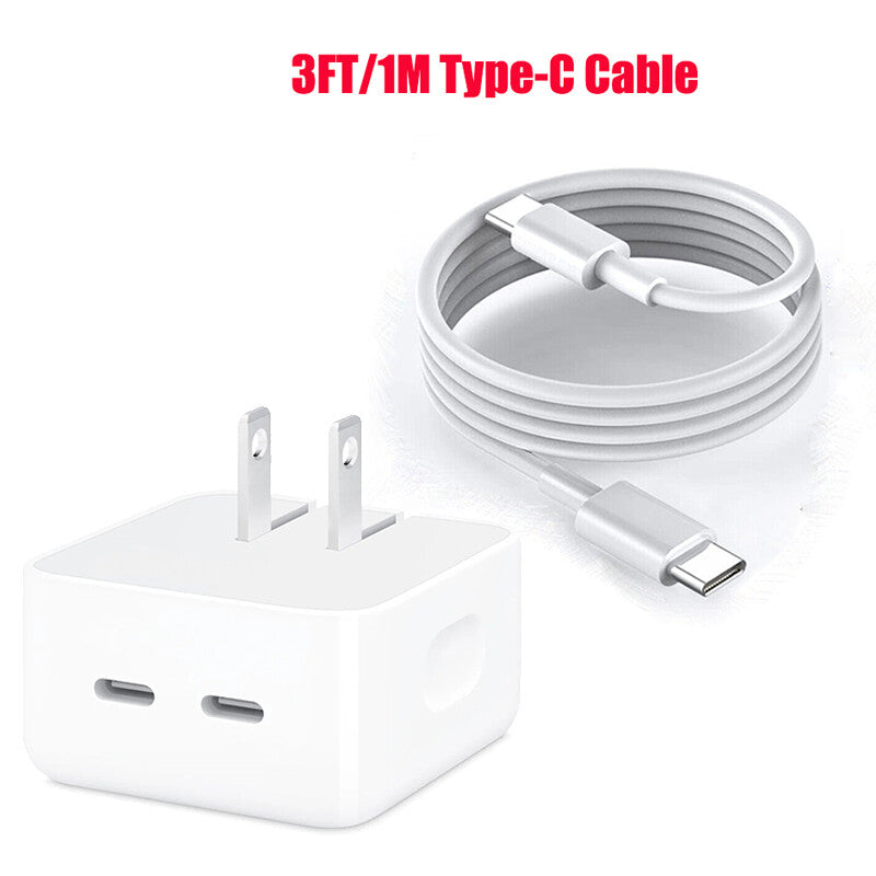 35W Portable Fast Charger Adapter Dual PD USB-C For iPhone 16 15 14 13 Pro Max