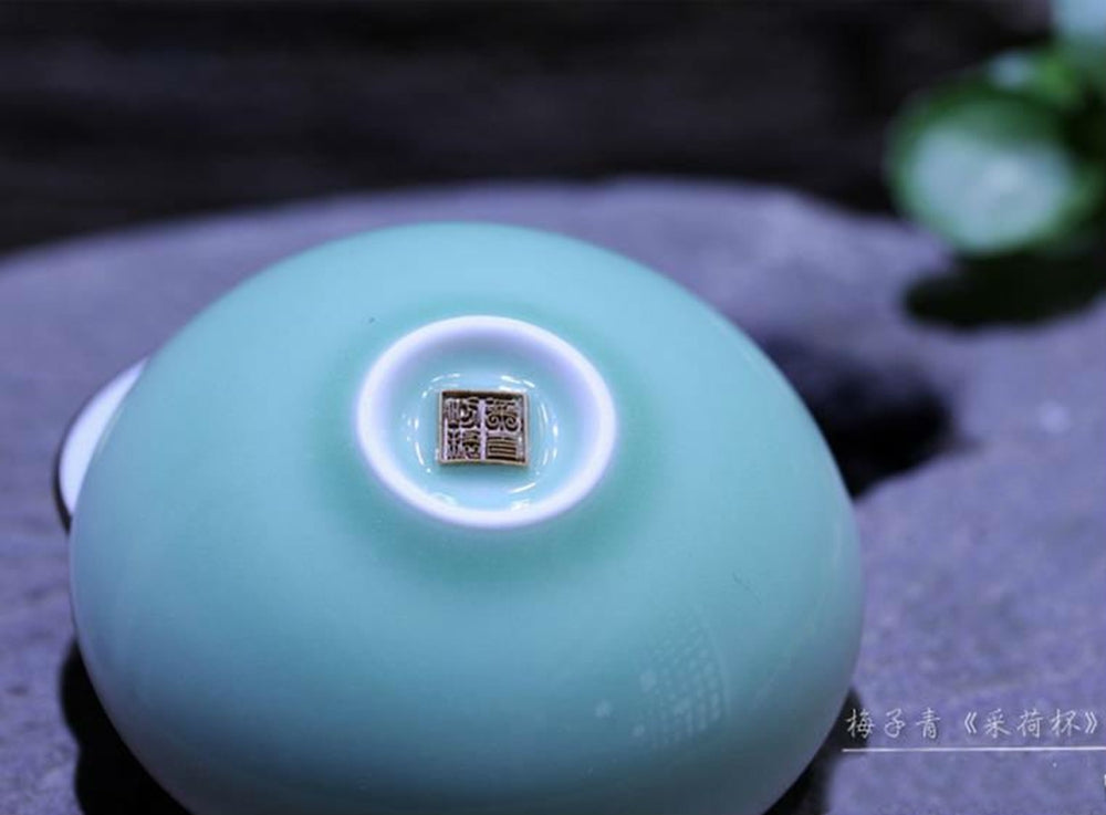 1pc Teacup China Longquan Celadon Kung Fu Tea Set PinMing Lotus Teacup