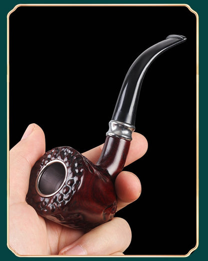 New Handmade Old Style Smoking Pipe with Filter Cleaning Metal Bowl Portable