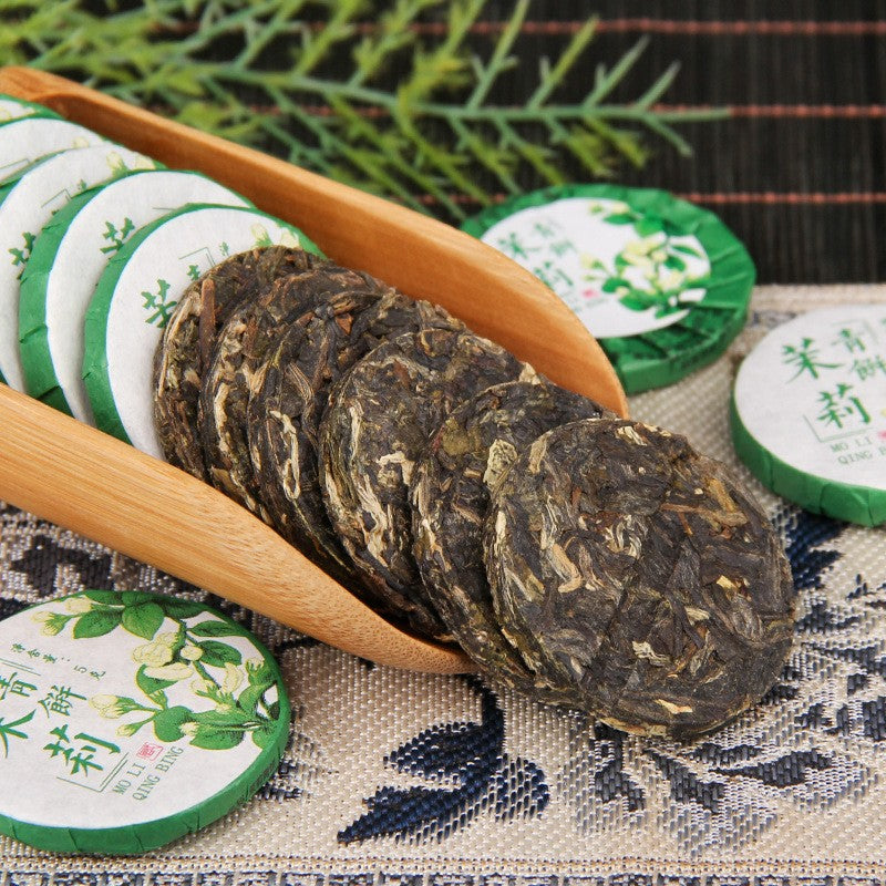 500G Yunnan Jasmine Tea Pu'er Tea Ancient Tree Tea Cake Raw Tea Compressed Tea -