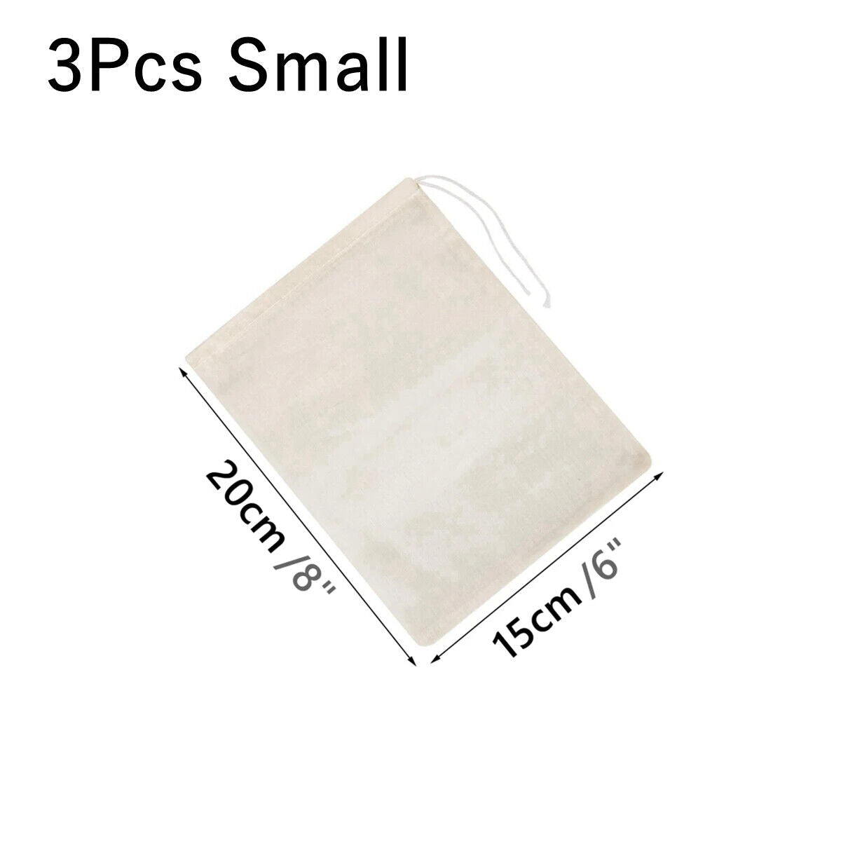 Food Filters Strainers 3Pcs Cotton Nut Milk Bags Reusable Cheese Cloth Straining