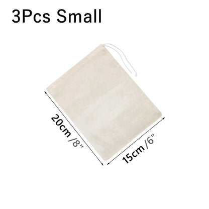 Food Filters Strainers 3Pcs Cotton Nut Milk Bags Reusable Cheese Cloth Straining