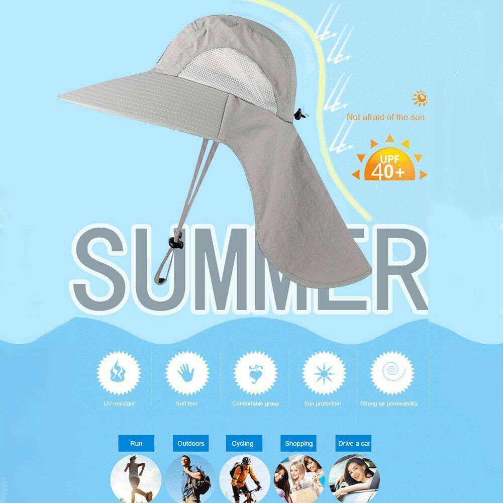 Summer Hat Sun Protection Cap Outdoor Fishing Hiking Anti UV 40*40*30 CM Nylon