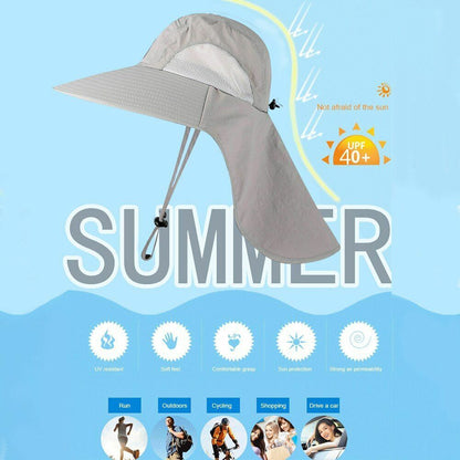 Summer Hat Sun Protection Cap Outdoor Fishing Hiking Anti UV 40*40*30 CM Nylon
