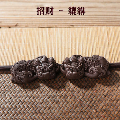 Chinese Handmade Pixiu Purple Sands Tea Pet 6cm Tea Play Tea Tray Accessories