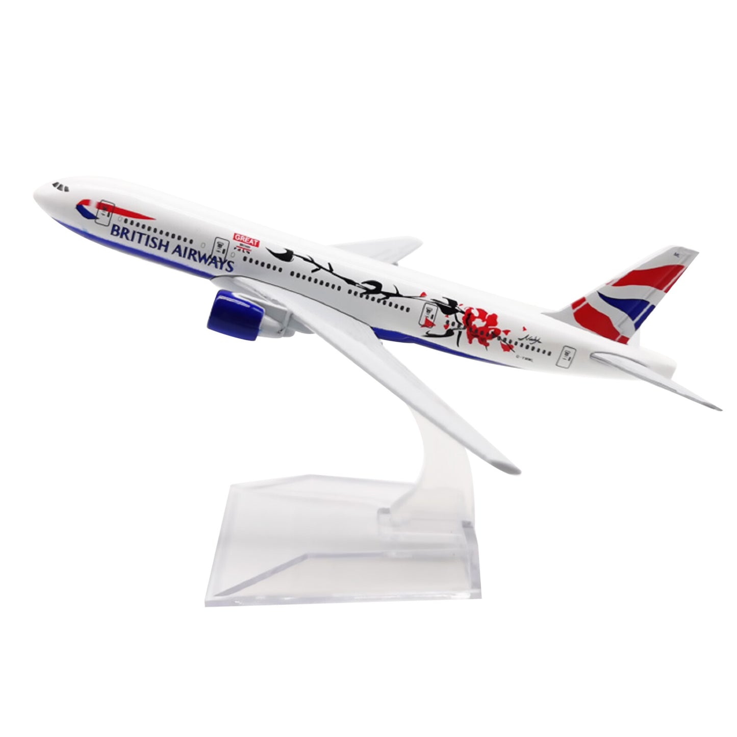 1/400 Aircraft British 777 B777 Plum Plane Model Plane Souvenir Static Display