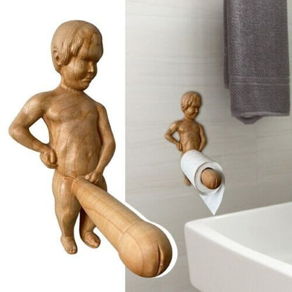 Funny Wood Toilet Paper Holder Human Tissue Holder Bathroom Paper Holder
