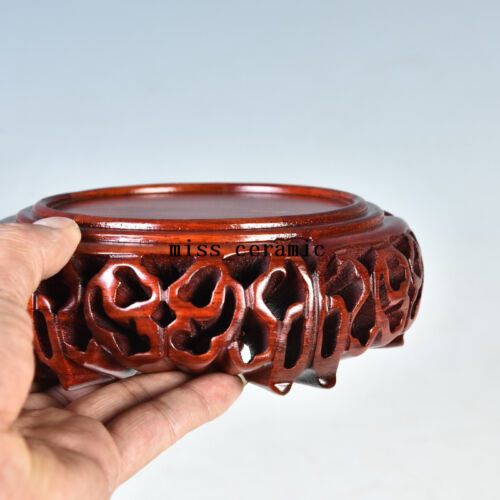 3 .1" Wood Round Base Display Stand for Vase Teapot Incense Burner Flowerpot