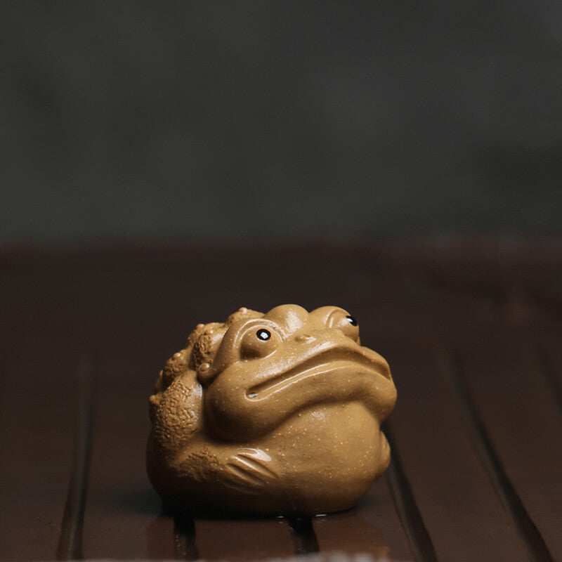 Wealthy Mascot Golden Frog Handmade Artware Zisha Duan Clay Tea Pet Ornament New