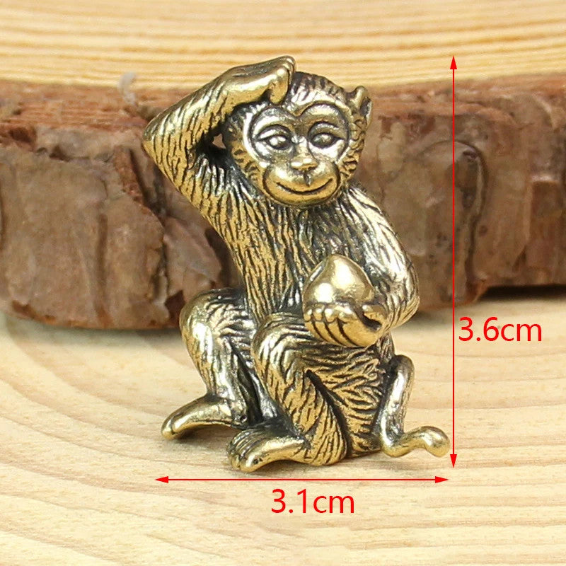 1Pc Chinese Retro Brass Twelve Zodiac Ornaments Statue Home Feng Shui Decoration