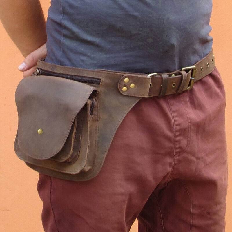 Medieval Faux Leather Waist Bag Steampunk Hip Pocket Outdoor Travelling