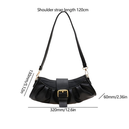 Handbags Retro Synthetic Leather Shoulder Underarm Bag 32x13x6 Cm Strap 61Cm 1PC