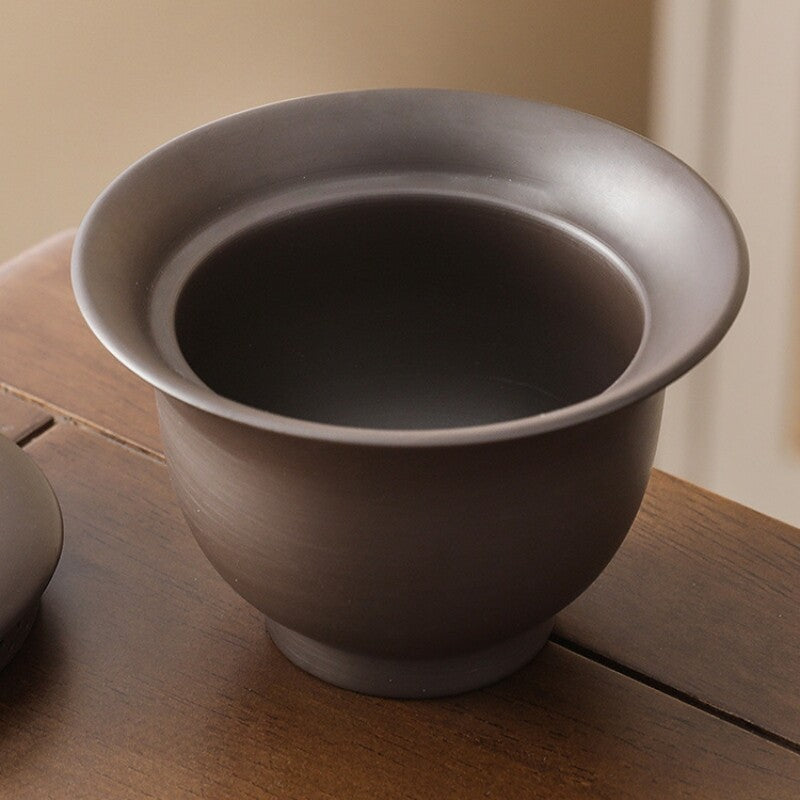 Chinese Zisha Purple Clay Tea Set Gaiwan With Infuser Lid Matching Tea Cup China