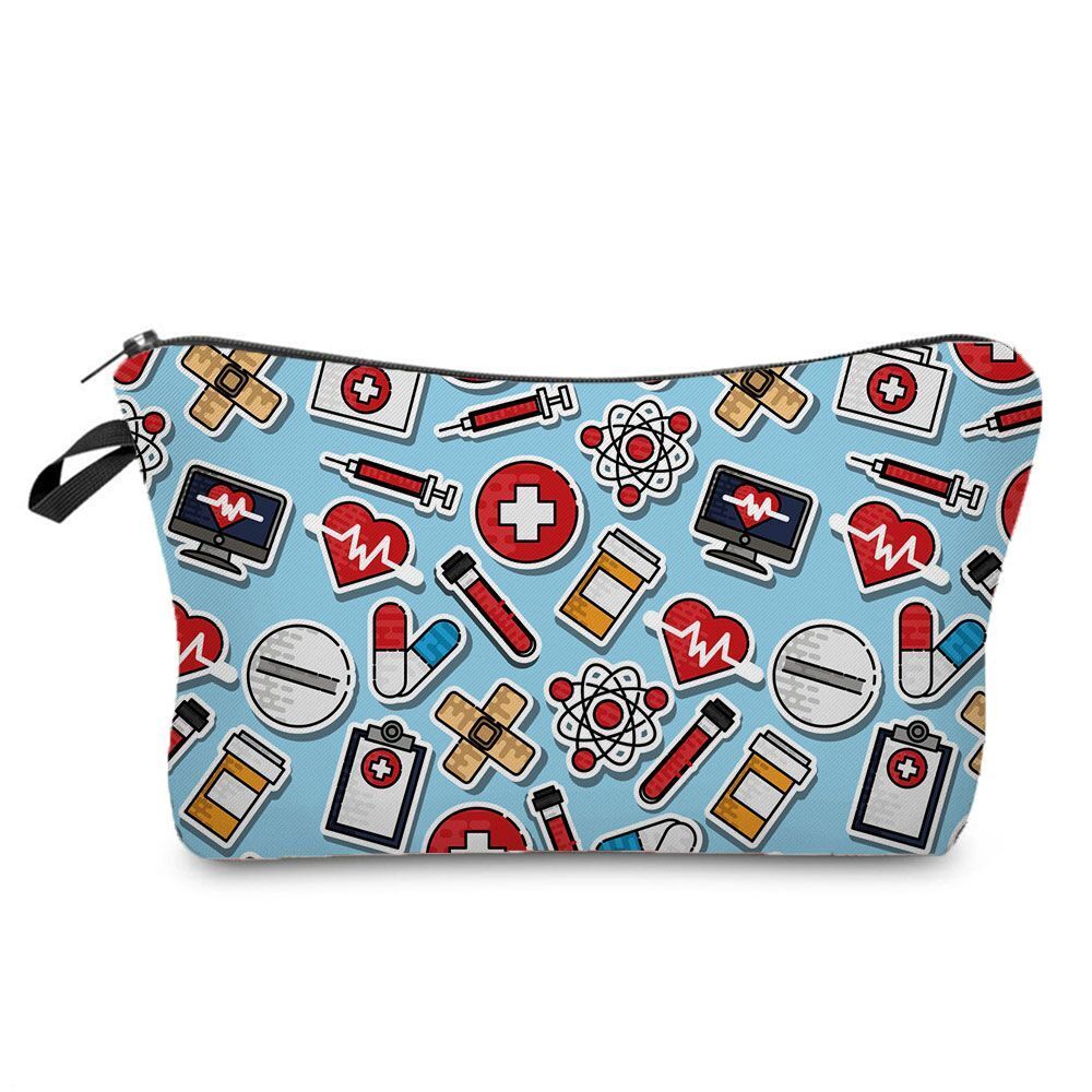 Cosmetic Bags Printed Makeup Bag Small Toiletry Bag Storage Purses 2*22*13.5 CM