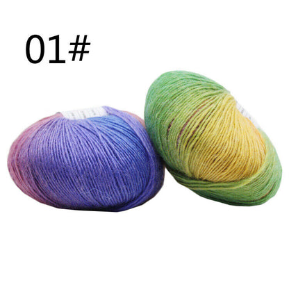 Hot Sale 50g Crochet soft Rainbow Dyeing Wool Yarn Crafts Hand Knitting Yarn