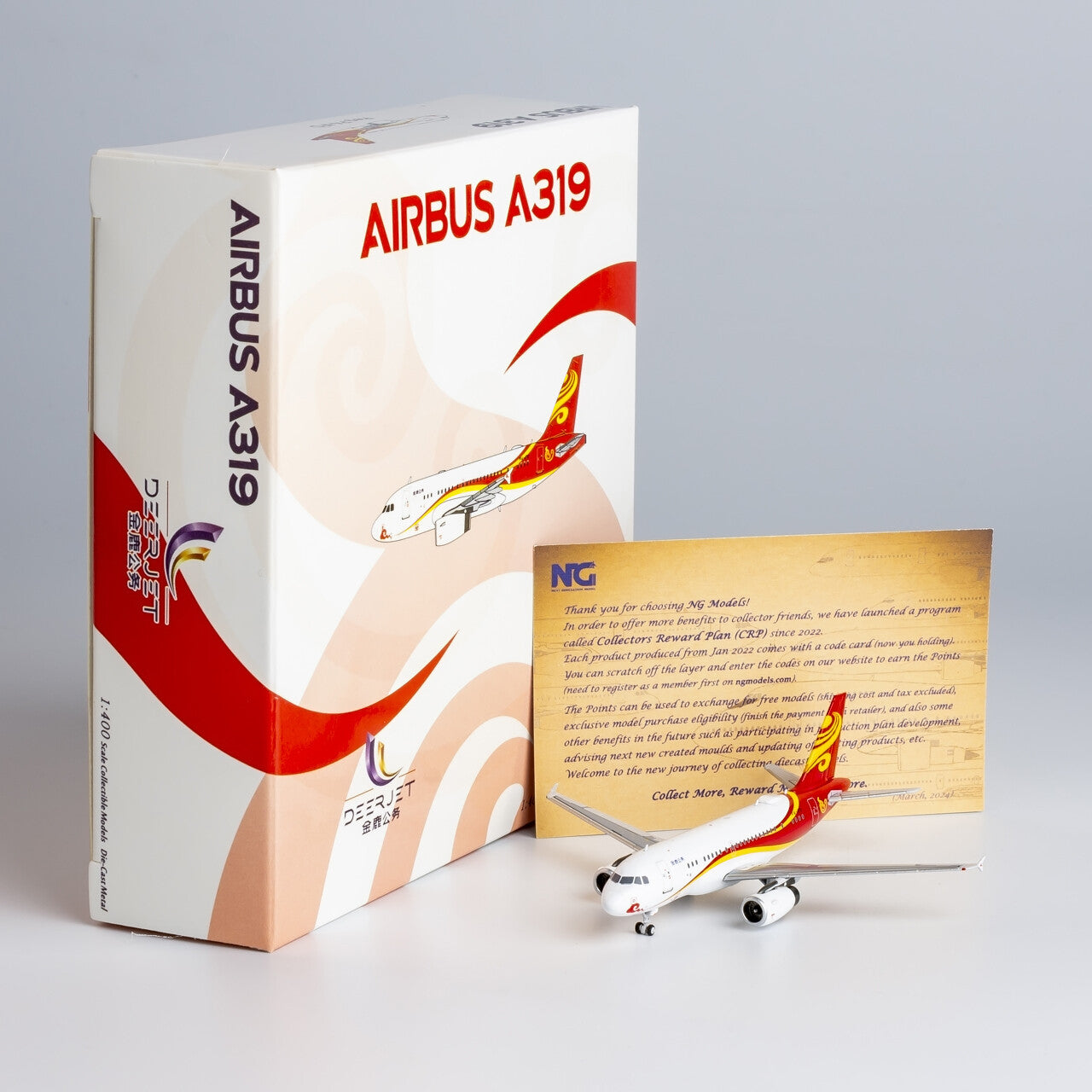 1:400 NG Model Deer Jet AIRBUS A319 Passenger Airplane Diecast Aircraft Model
