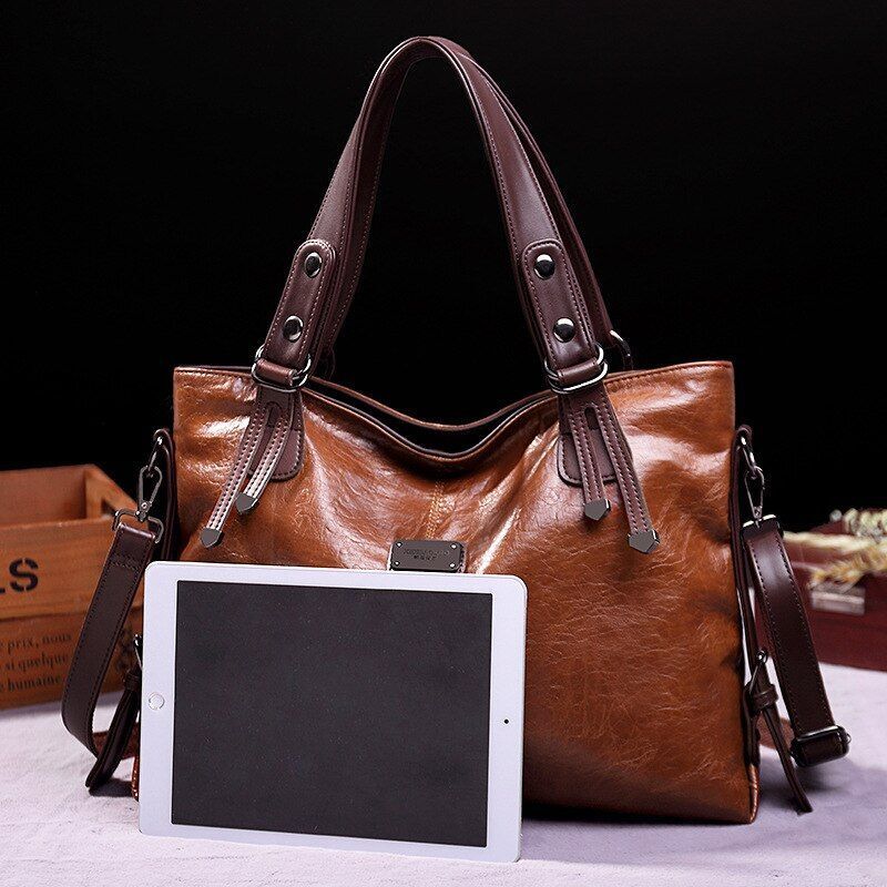 Casual Tote Bag Women Handbags Leather Shoulder Bags Vintage Big Crossbody 1 PC