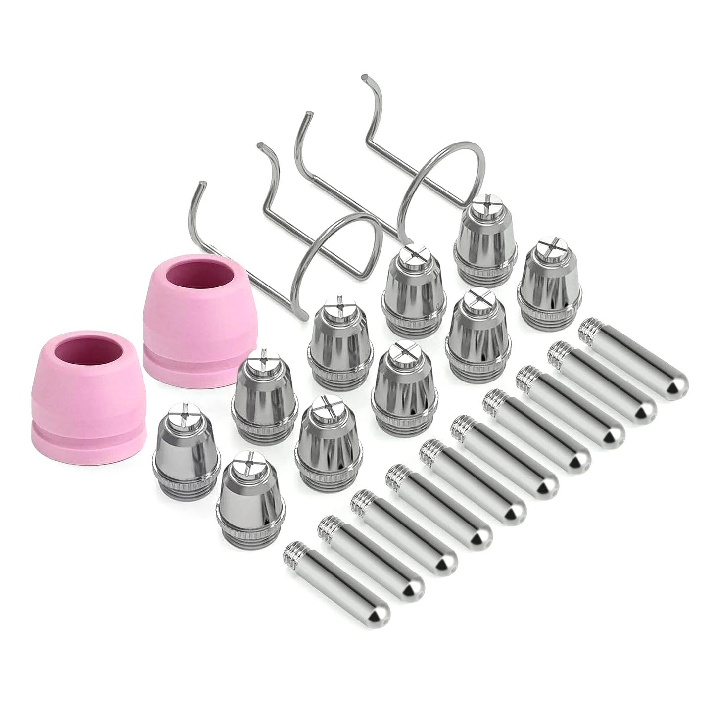 24PCS New Nozzles/Shield Cups Plasma Cutter Torch Consumables Complete Kit