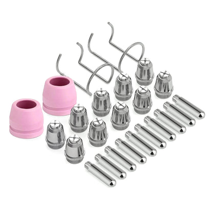 24PCS New Nozzles/Shield Cups Plasma Cutter Torch Consumables Complete Kit