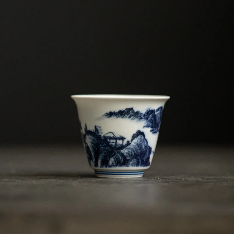 45ml Chinese Ceramic Tea Cup Handmade Landscape Porcelain Bowl Teaware Tea Set