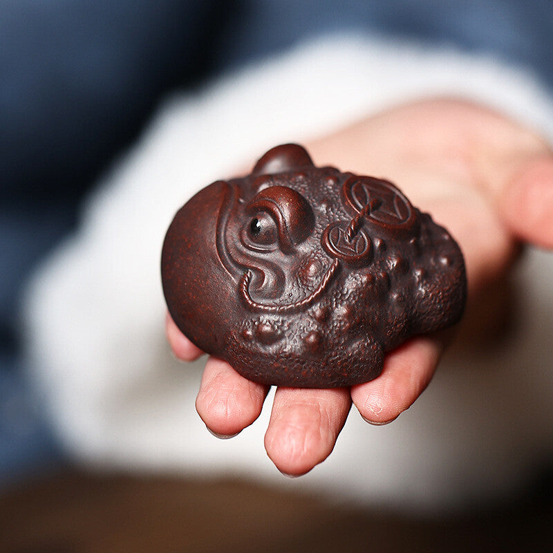 Creative Tea Pet Wealthy Toad Design Yixing Zisha Clay Tea Play Small Size New