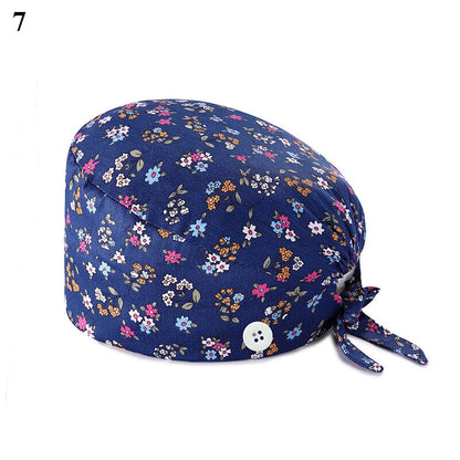 Nurse Baotou Cap Floral Surgical Cap Doctor Hat Printing Sweat-absorbent Towel