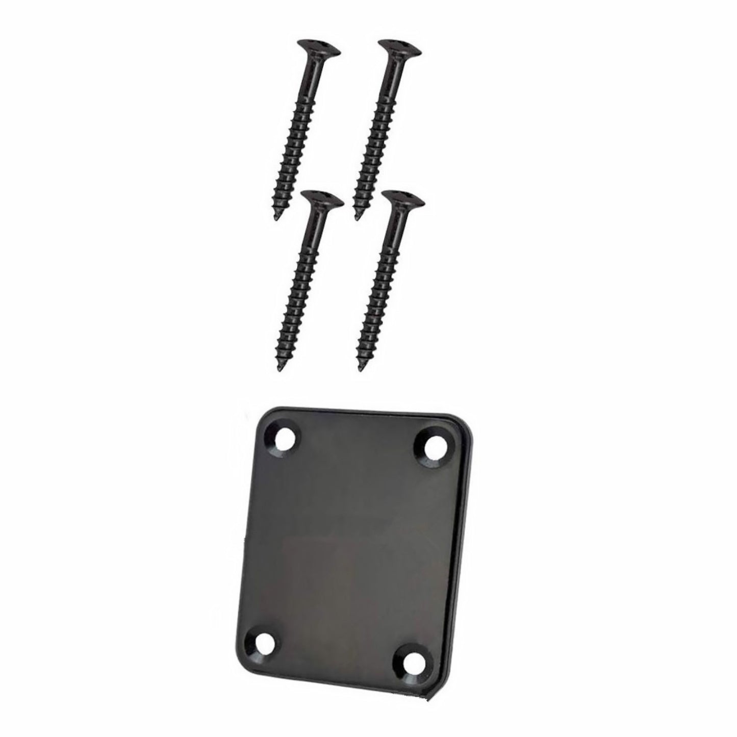 Black Electric & Cigar Box & Jazz Bass Guitar Neck Plate with 4 Screws A