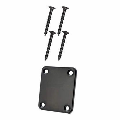 Black Electric & Cigar Box & Jazz Bass Guitar Neck Plate with 4 Screws A